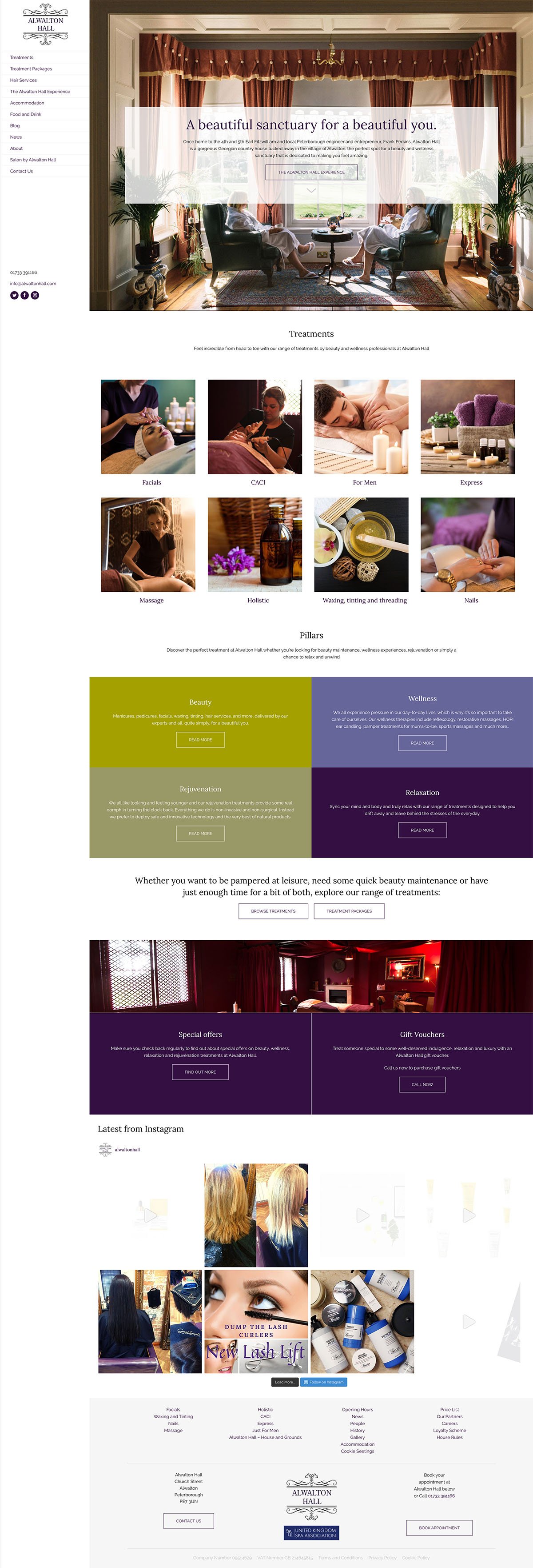 Portfolio Alwalton Hall Spa Free Thinking Design